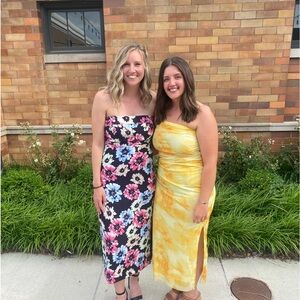 VICI Thalia strapless floral midi dress